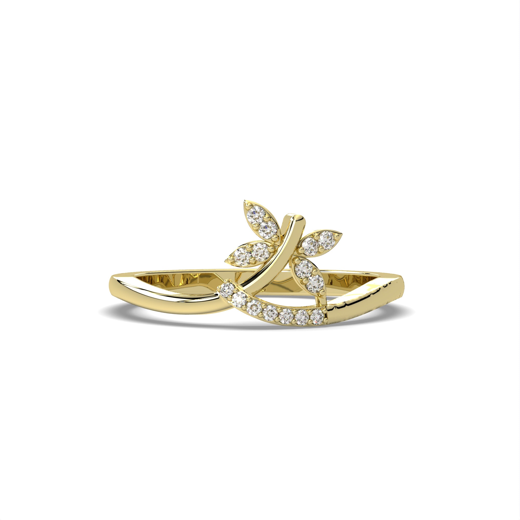 14KY Natural Diamond Petite Fashion Ring