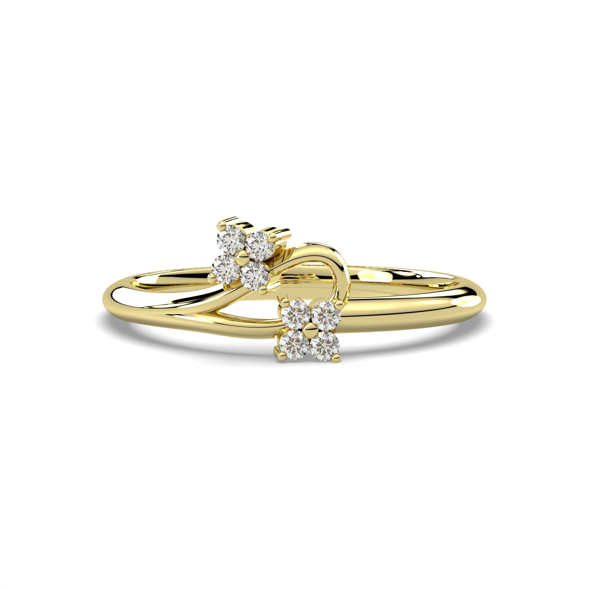 14KY Natural Diamond Petite Fashion Ring