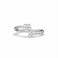 14KW Natural Diamond Petite Floral Ring