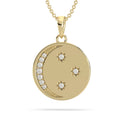 14KY Natural Diamond Moon/Star Necklace