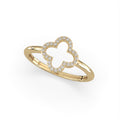 14KY Natural Diamond Petite Clover Ring