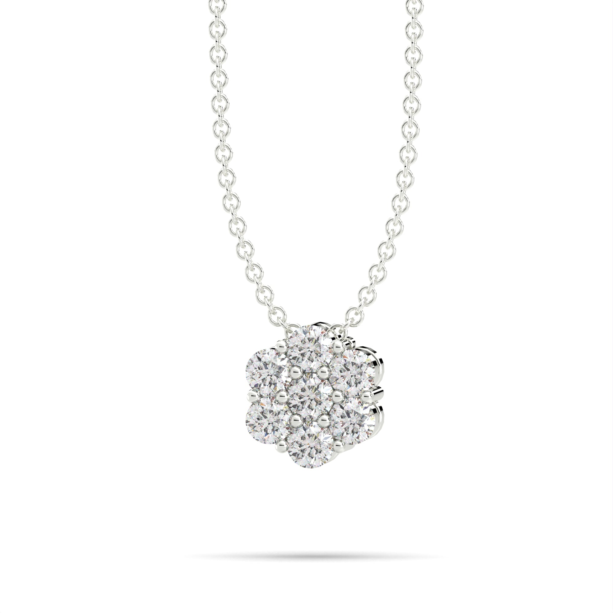 14KW Natural Diamond Cluster Necklace
