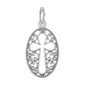Rembrandt Sterling Silver Filigree Oval Cross Charm