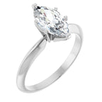 14KW Natural Diamond Marquise Shape Solitaire Engagement Ring
