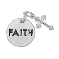 Rembrandt Sterling Silver Faith Tag with Botonny Cross Accent Charm