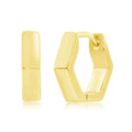 Sterling Silver GP Geometric Huggie Hoop Earrings