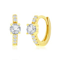Sterling Silver GP Round CZ Huggie Hoop Earrings&nbsp;