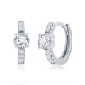 Sterling Silver Round CZ Huggie Hoop Earrings