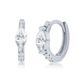 Sterling Silver CZ Huggie Hoop Earrings