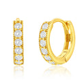 Sterling Silver GP CZ Hoop Earrings