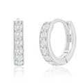 Sterling Silver CZ Hoop Earrings