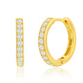 Sterling Silver GP CZ Hoop Earrings