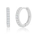 Sterling Silver CZ Hoop Earrings