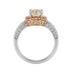 18KTT Round Natural Diamond Engagement Ring