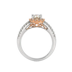 14KTT Natural Diamond Princess Cut Engagement Ring