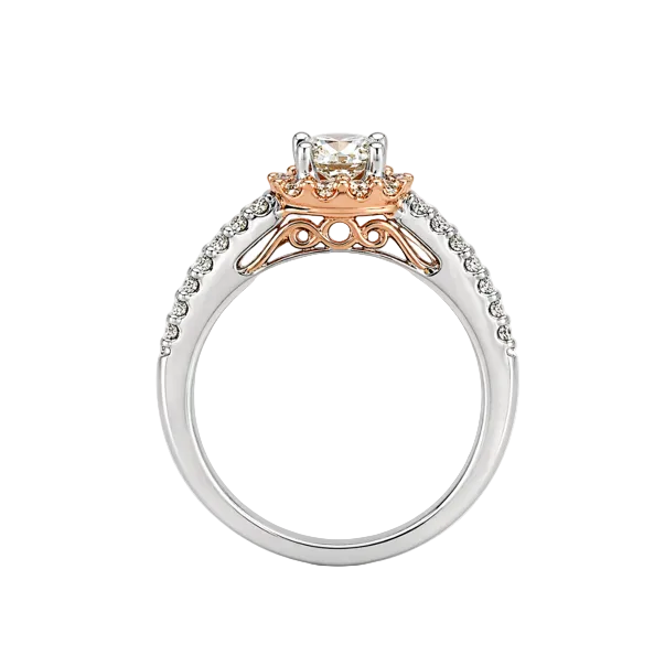 14KTT Natural Diamond Princess Cut Engagement Ring