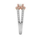 14KTT Natural Diamond Princess Cut Engagement Ring