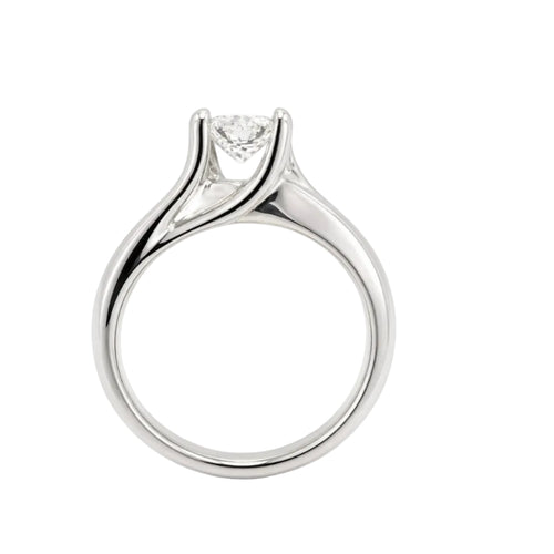 14KT Natural Diamond Princess Cut Engagement Ring