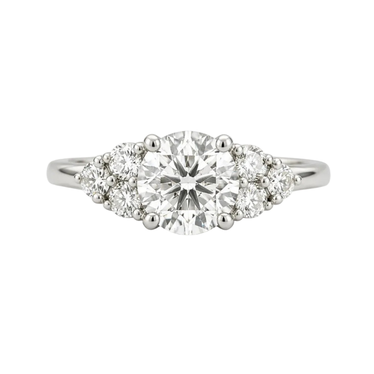 14KW Natural Round Diamond Engagement Ring
