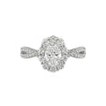 14KW Natural Diamond Oval Halo Engagement RIng