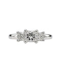 14KW/Platinum Natural Diamond 3 Princess Cut Engagement Ring