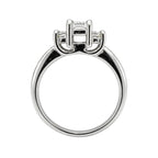 14KW/Platinum Natural Diamond 3 Princess Cut Engagement Ring
