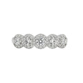 14KW 5 Round Shape With Halo Natural Diamond Wedding Band