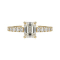14KY Natural Diamond Emerald Cut Engagement Ring