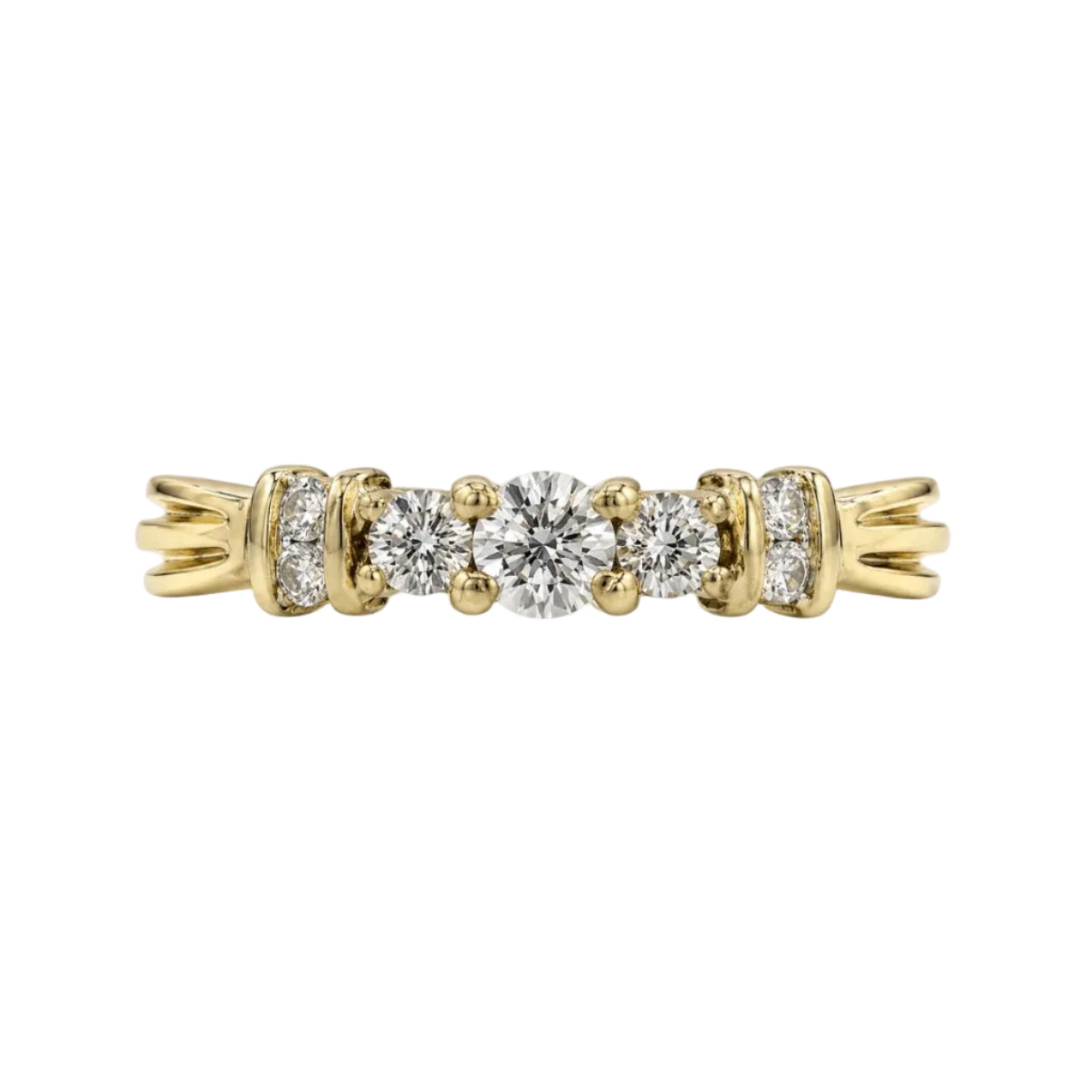14KY Natural Round Diamond Engagement Ring