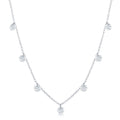 Sterling Silver With Hanging CZ's Necklace