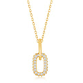 Sterling Silver GP CZ Paperclip Necklace