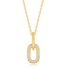 Sterling Silver GP CZ Paperclip Necklace