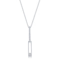 Sterling Silver Asymmetric Paperclip CZ Necklace