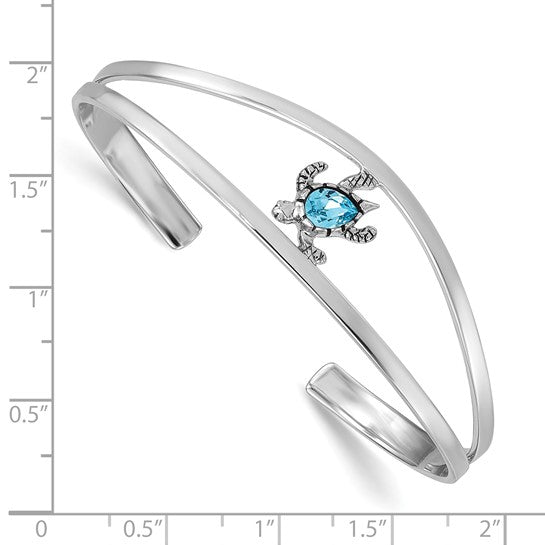Sterling Silver Turtle Bangle