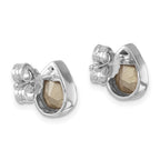 Sterling Silver Blue Crystal Post Earrings
