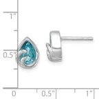 Sterling Silver Blue Crystal Post Earrings
