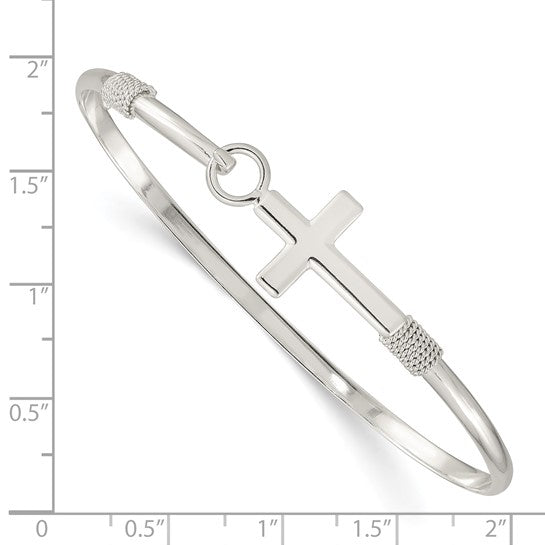 Sterling Silver Cross Bangle