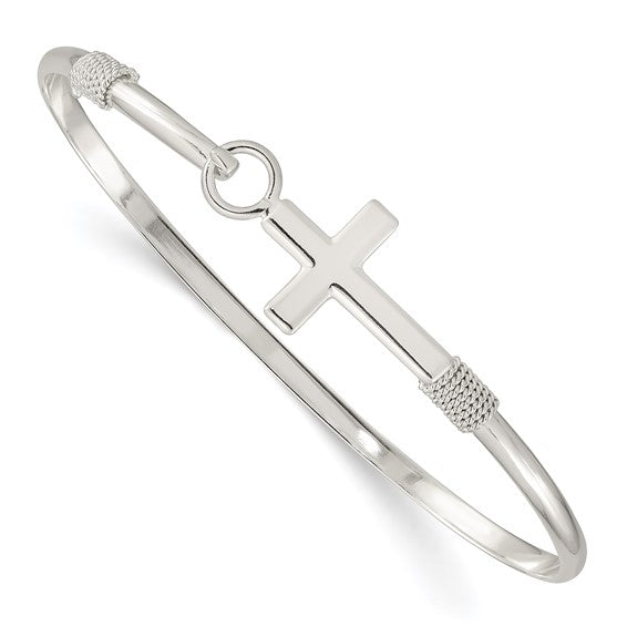 Sterling Silver Cross Bangle