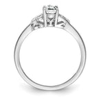 Sterling Silver Genuine White Topaz Oval Stone Heart Ring