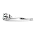 Sterling Silver Genuine White Topaz Oval Stone Heart Ring
