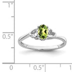 Sterling Silver Genuine Peridot Oval Stone Heart Ring
