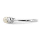 Sterling Silver FW Pearl Oval Stone Heart Ring