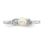 Sterling Silver FW Pearl Oval Stone Heart Ring