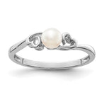 Sterling Silver FW Pearl Oval Stone Heart Ring