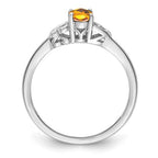 Sterling Silver Genuine Citrine Oval Stone Heart Ring