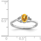 Sterling Silver Genuine Citrine Oval Stone Heart Ring