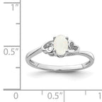 Sterling Silver Created Opal Oval Stone Heart Ring