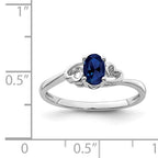 Sterling Silver Lab Created Sapphire  Oval Stone Heart Ring