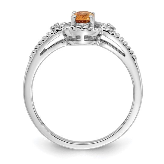 Sterling silver Ladies Citrine Ring