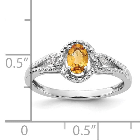 Sterling silver Ladies Citrine Ring